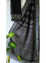 Cotton  Black Daily Wear Printed Saree